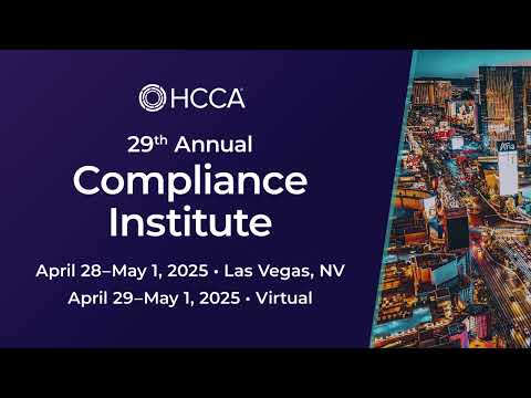 Join HCCA for the 29th Annual Compliance Institute