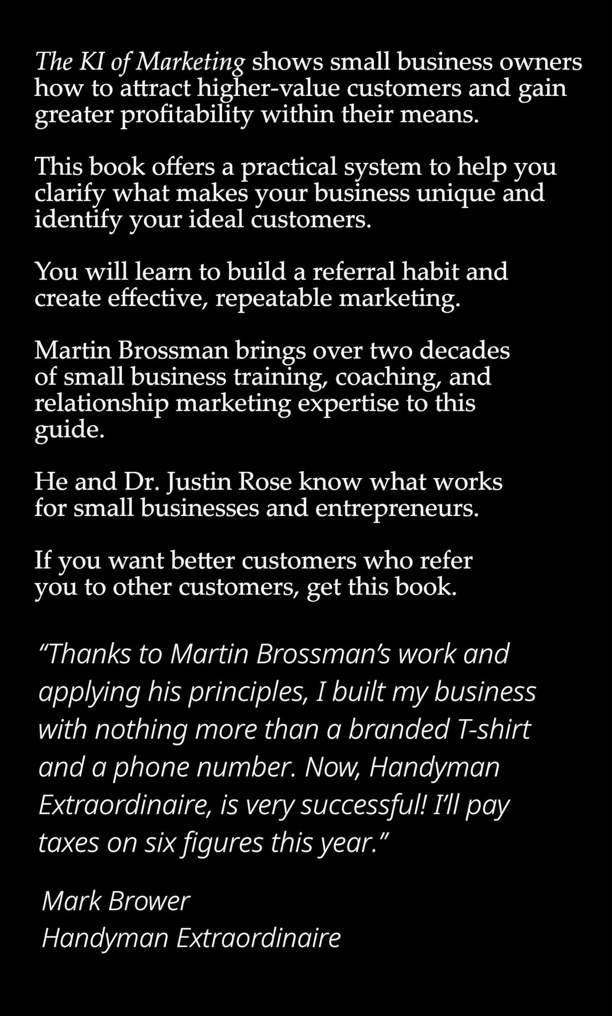 The Ki of Marketing back cover